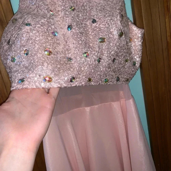 PROMGIRL Short Pink Sparkle Prom Dress XS - Picture 4 of 8